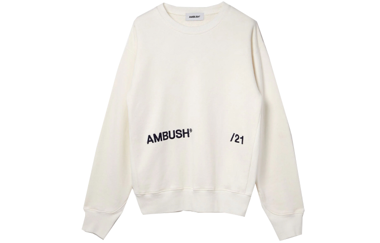 Order Sudadera Unisex AMBUSH SS21 Blanca con Logotipo Impreso. BMBA005S21FLE0010346