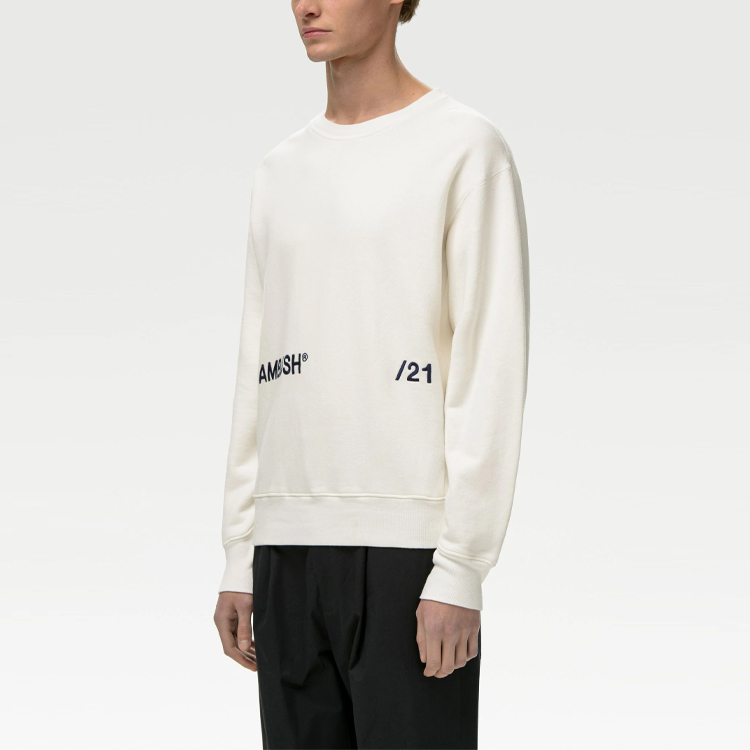 Sizing Sudadera Unisex AMBUSH SS21 Blanca con Logotipo Impreso. BMBA005S21FLE0010346