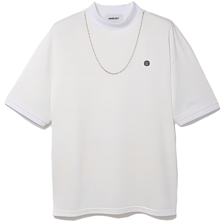 AMBUSH SS21 White Short-Sleeve Chain Accent T-Shirt 16253534