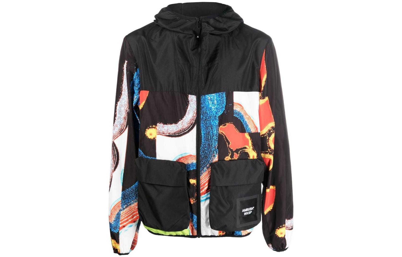 Order AMBUSH SS22  Functional Jacket with Abstract Pattern Black. BMEB011F22FAB0018410