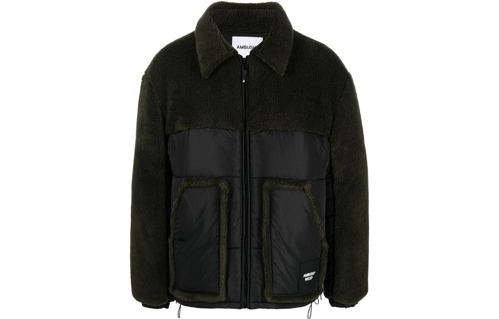 Ambush SS22 Army Teddy Collar Fitted Jacket Military Green BMEA034F22FAB00156105610