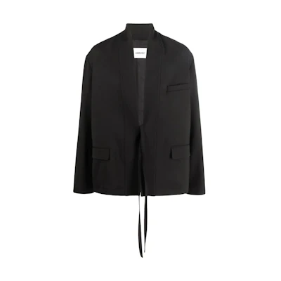 Ambush SS22 Black Solid Color Tie-Waist Blazer Jacket BMEN021S22FAB0011000