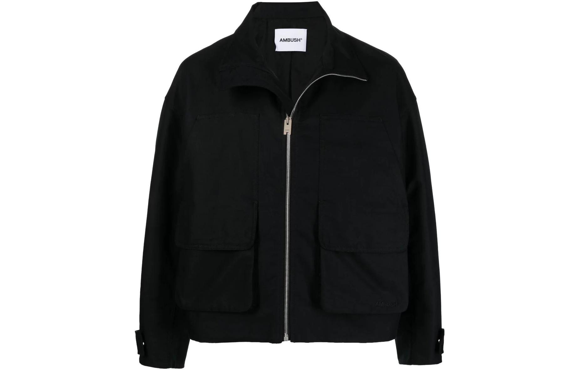 Ambush SS22 Black Zipper Shirt Jacket for Men BMEA024S22FAB0011010