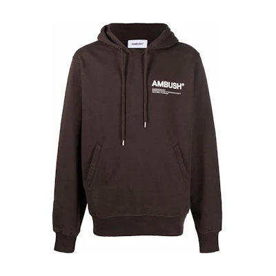 Ambush SS22 Letter Print Pullover Hoodie Men Red Brown BMBB012S22FLE0016410