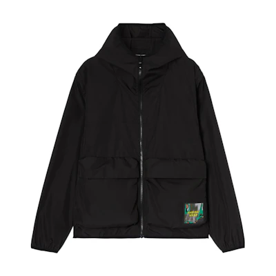 AMBUSH SS22 Packable Solid Color Hooded Jacket Black Menswear. BMEB007S22FAB0011084