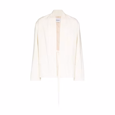 Ambush SS22 White Solid Front-Tie Casual Jacket BMEN021S22FAB0010100