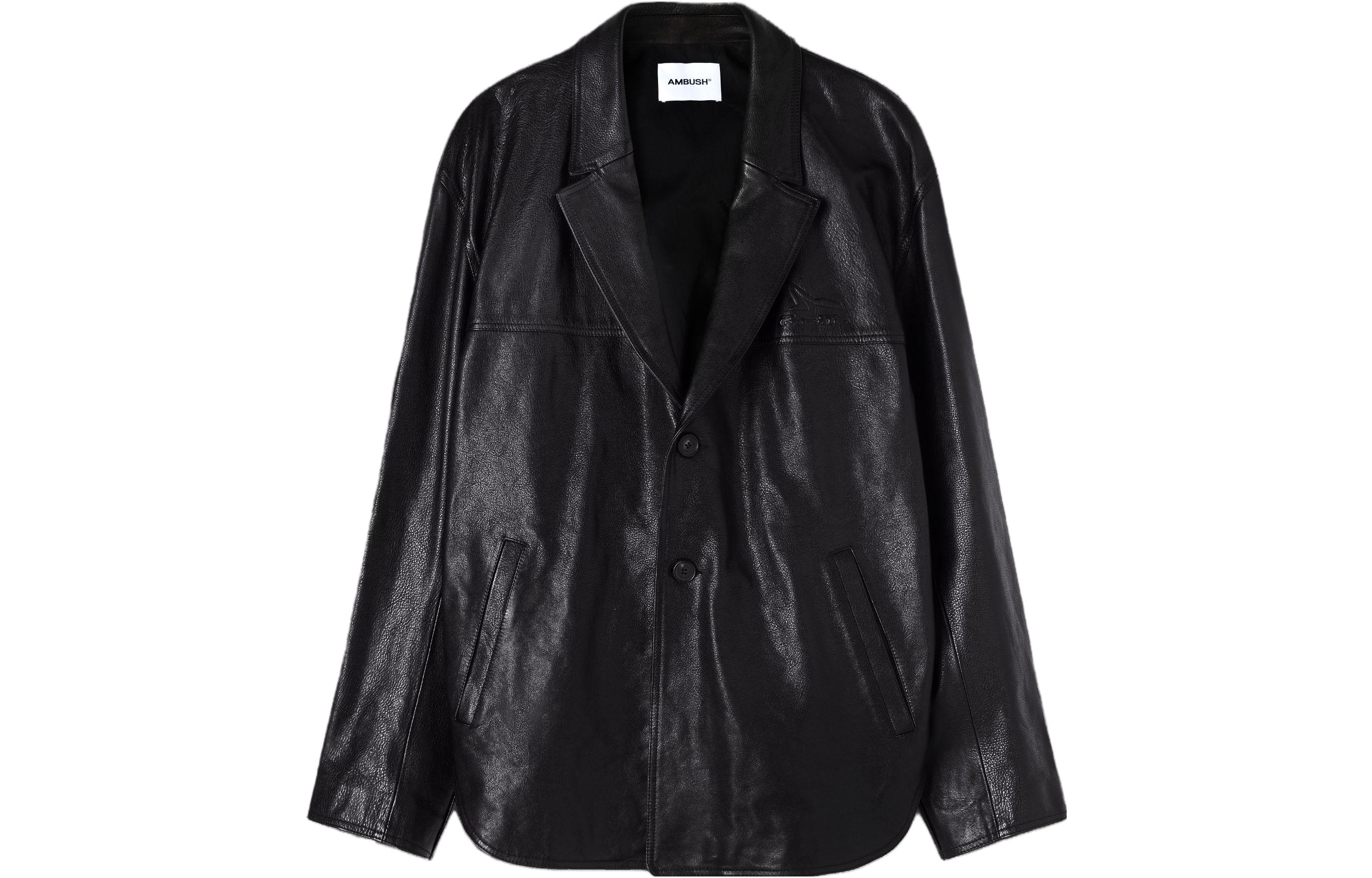 Ambush SS23 Black Single-Breasted Relaxed Fit Blazer Jacket BMJN002S23LEA0011000