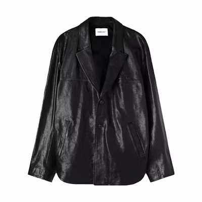Ambush SS23 Black Single-Breasted Relaxed Fit Blazer Jacket BMJN002S23LEA0011000