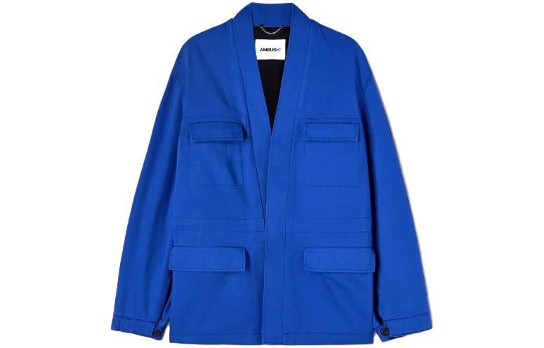 Ambush SS23 Blue Solid Flap Pocket Long Sleeve Jacket BMEN034S23FAB0014700