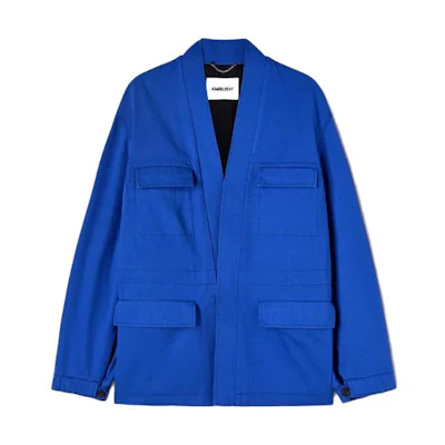 Ambush SS23 Blue Solid Flap Pocket Long Sleeve Jacket BMEN034S23FAB0014700