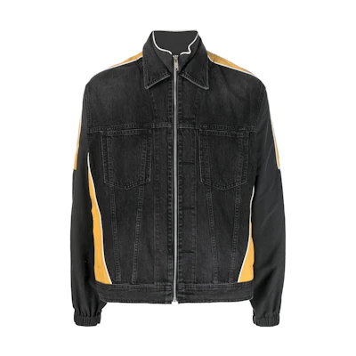 Ambush SS23 Blue Yellow Colorblock Nylon Zip Jacket Mens Long Sleeve BMYE017S23DEN0011200