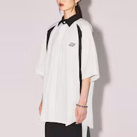 Details for AMBUSH SS23 扣環保齡球短袖襯衫 白色 男女適穿 BMGA070S23FAB0010103