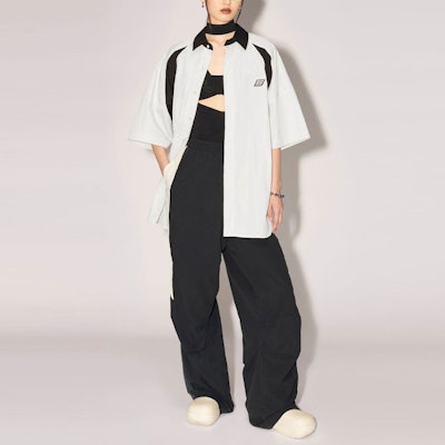 AMBUSH SS23 扣带设计保龄球短袖衬衫 男女同款 白色 BMGA070S23FAB0010103 Cheap AMBUSH SS23 扣带设计保龄球短袖衬衫 男女同款 白色 BMGA070S23FAB0010103