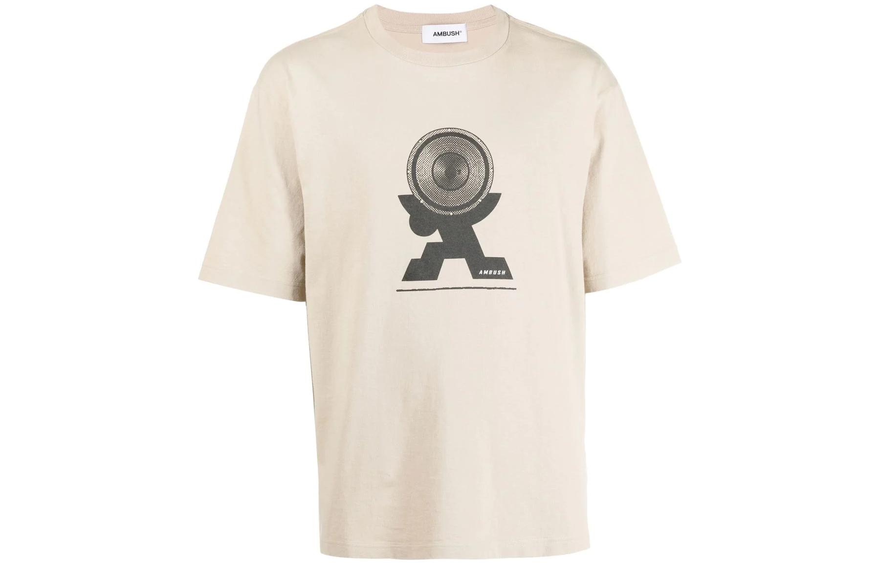 Ambush SS23 Graphic Print Crewneck Beige Short Sleeve T-Shirt BMAA067S23JER0016218