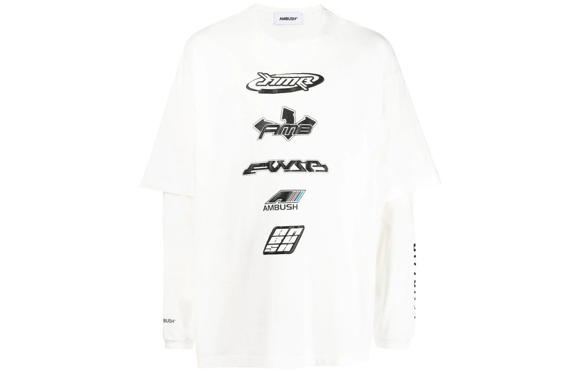 AMBUSH SS23 Layered Crewneck Pullover Sweatshirt Unisex White. BMAB023S23JER0010210