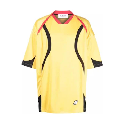 AMBUSH SS23 Logo Print V-Neck Short Sleeve T-Shirt Unisex Yellow BMAA068S23FAB0011610