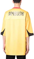 Purchase Kaos Unisex Kuning AMBUSH SS23 Logo Print V-Neck Lengan Pendek. BMAA068S23FAB0011610