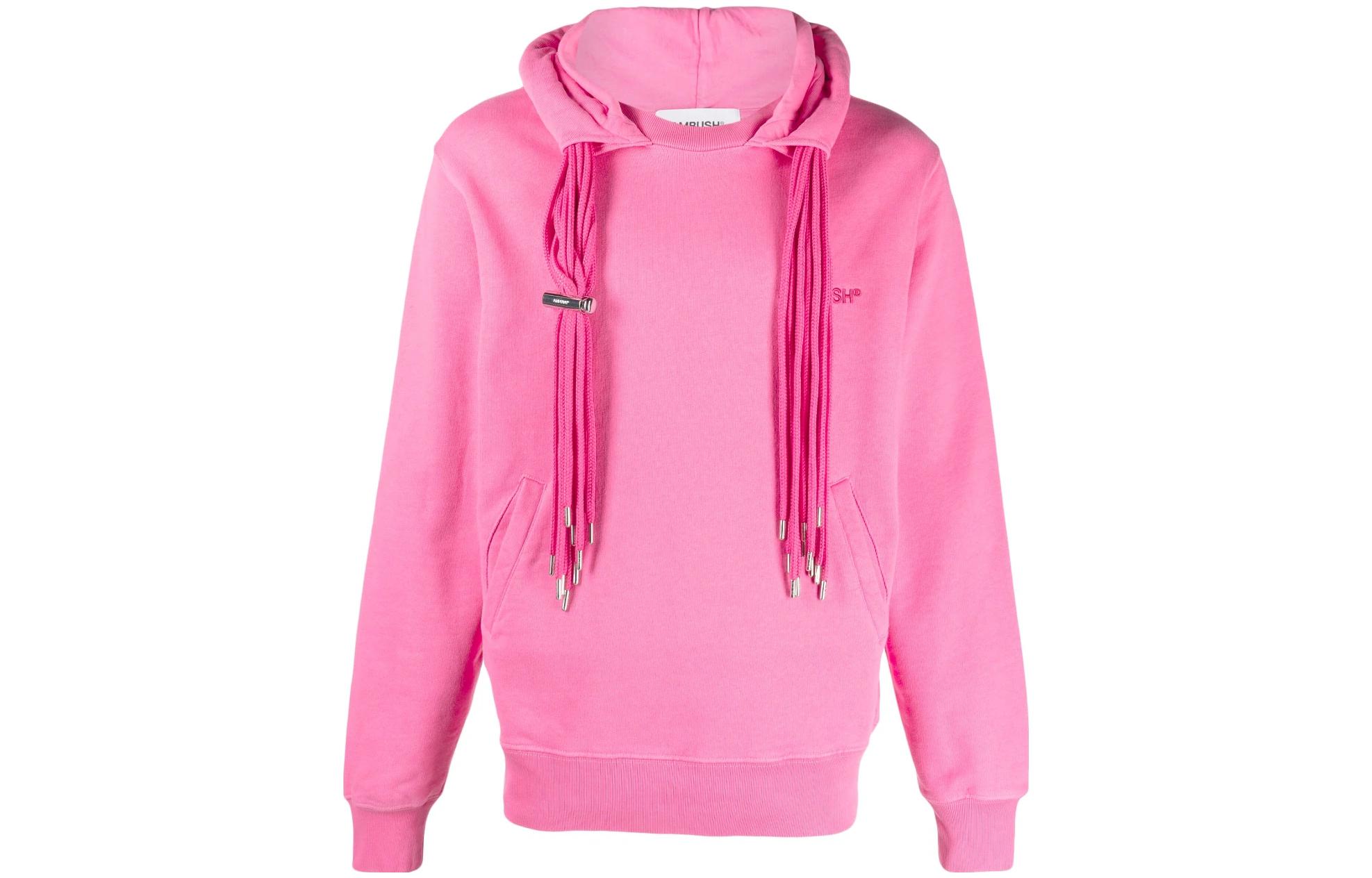 Ambush SS23 Pink Logo Print Pullover Hoodie for Men BMBB003S23FLE0013230