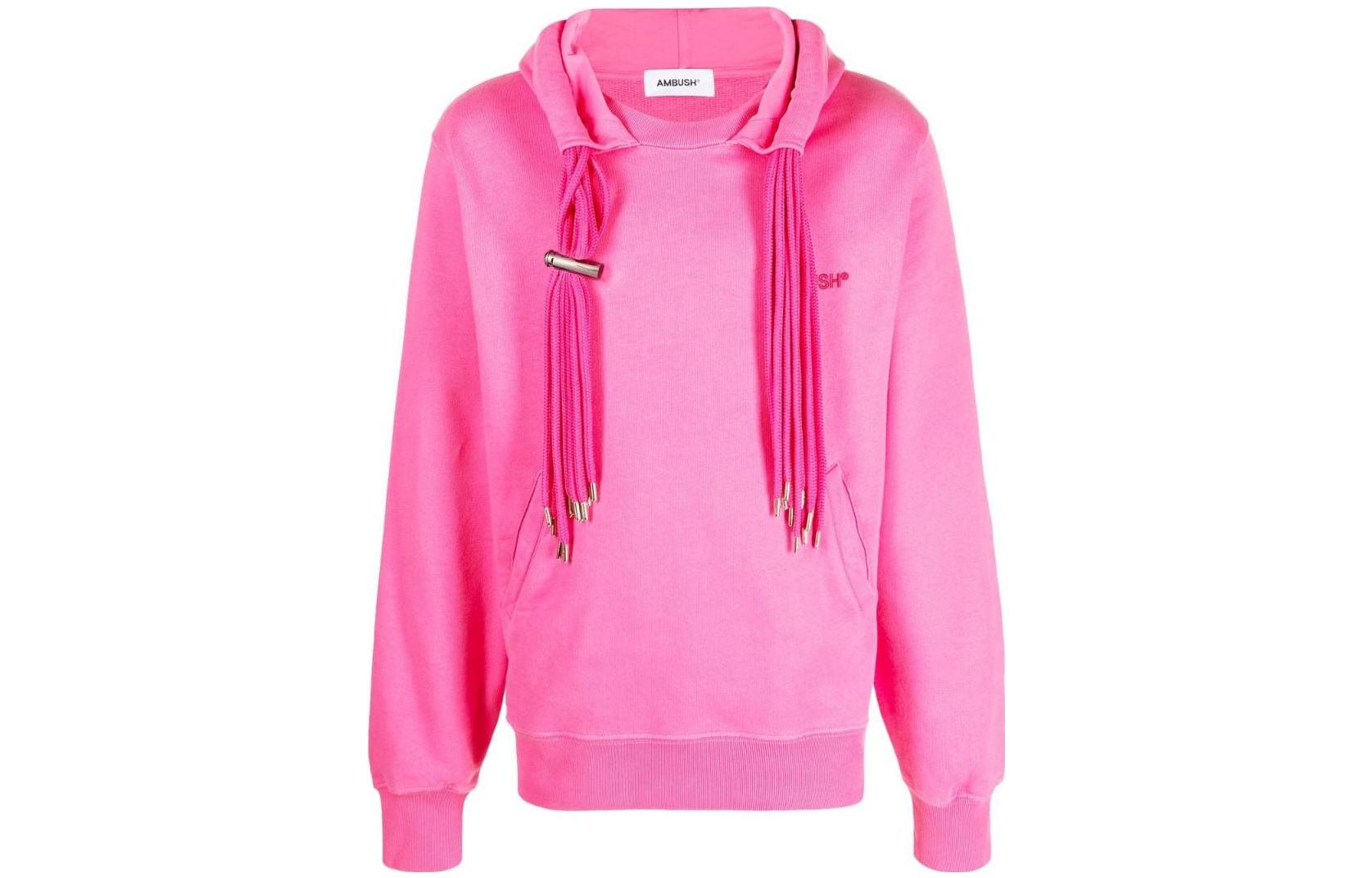 Ambush SS23 Pink Unisex Pullover Hoodie with Embroidered Logo BWBB022S23FLE0013230