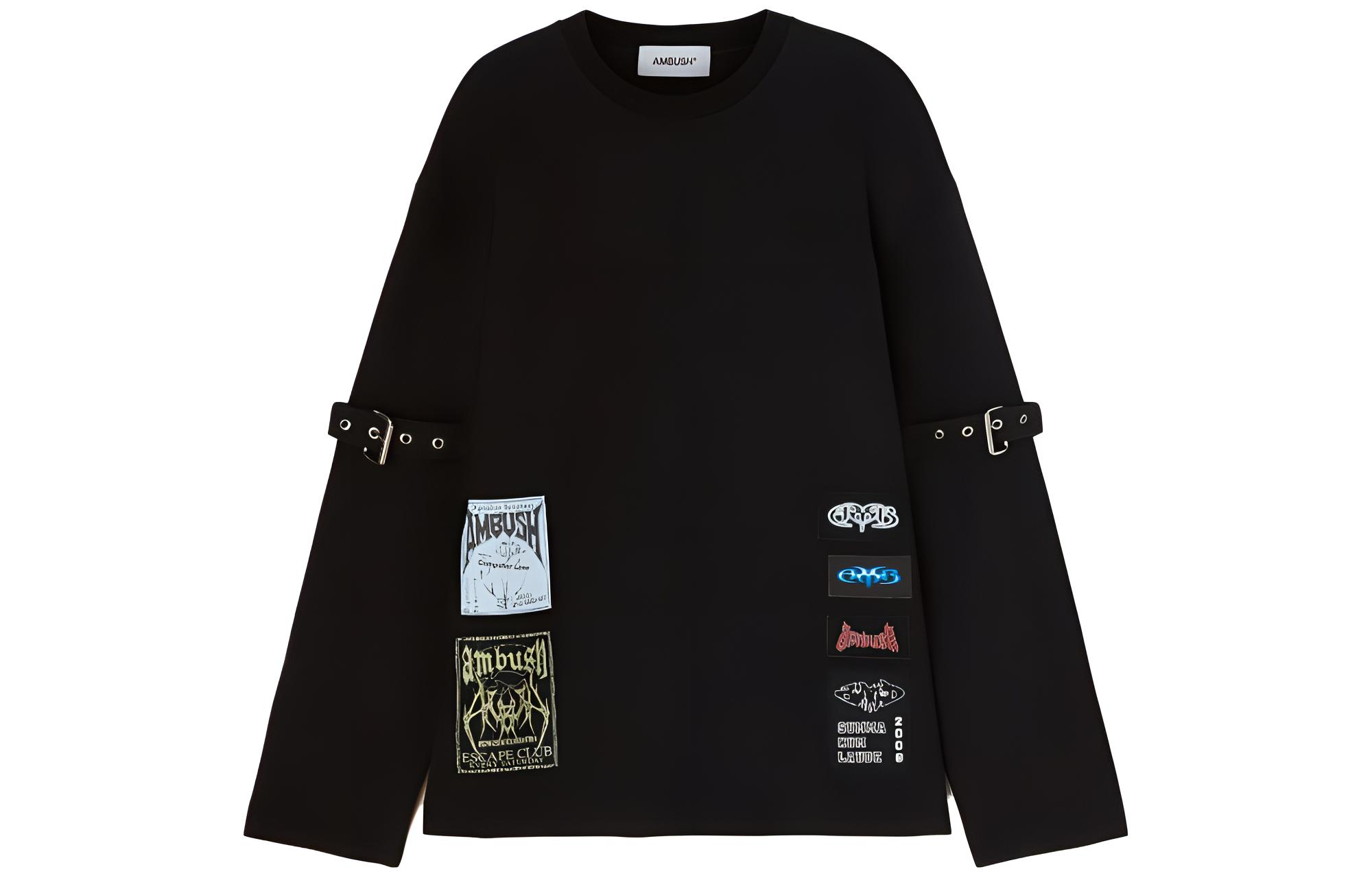 Ambush SS23 Unisex Oversized Crewneck Sweatshirt Black BMAB027F23JER0011010