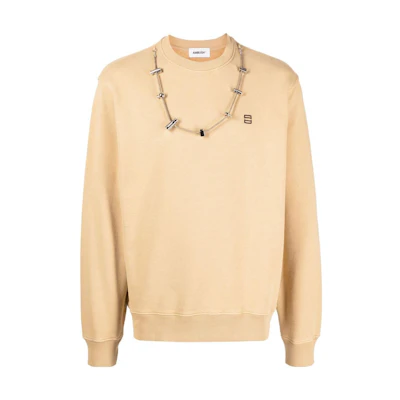 Ambush SS23 Yellow Unisex Crewneck Sweatshirt with Necklace Embroidery Details BMBA028S23FLE0016264