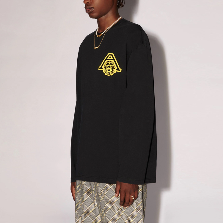 Purchase AMBUSH SS24 黑色长袖圆领标志T恤 BMAB002S24JER0011018
