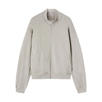 AMBUSH SS24 Letter Zip-Up Oversized Jacket in Light Gray. BMBE001S24FLE0020501
