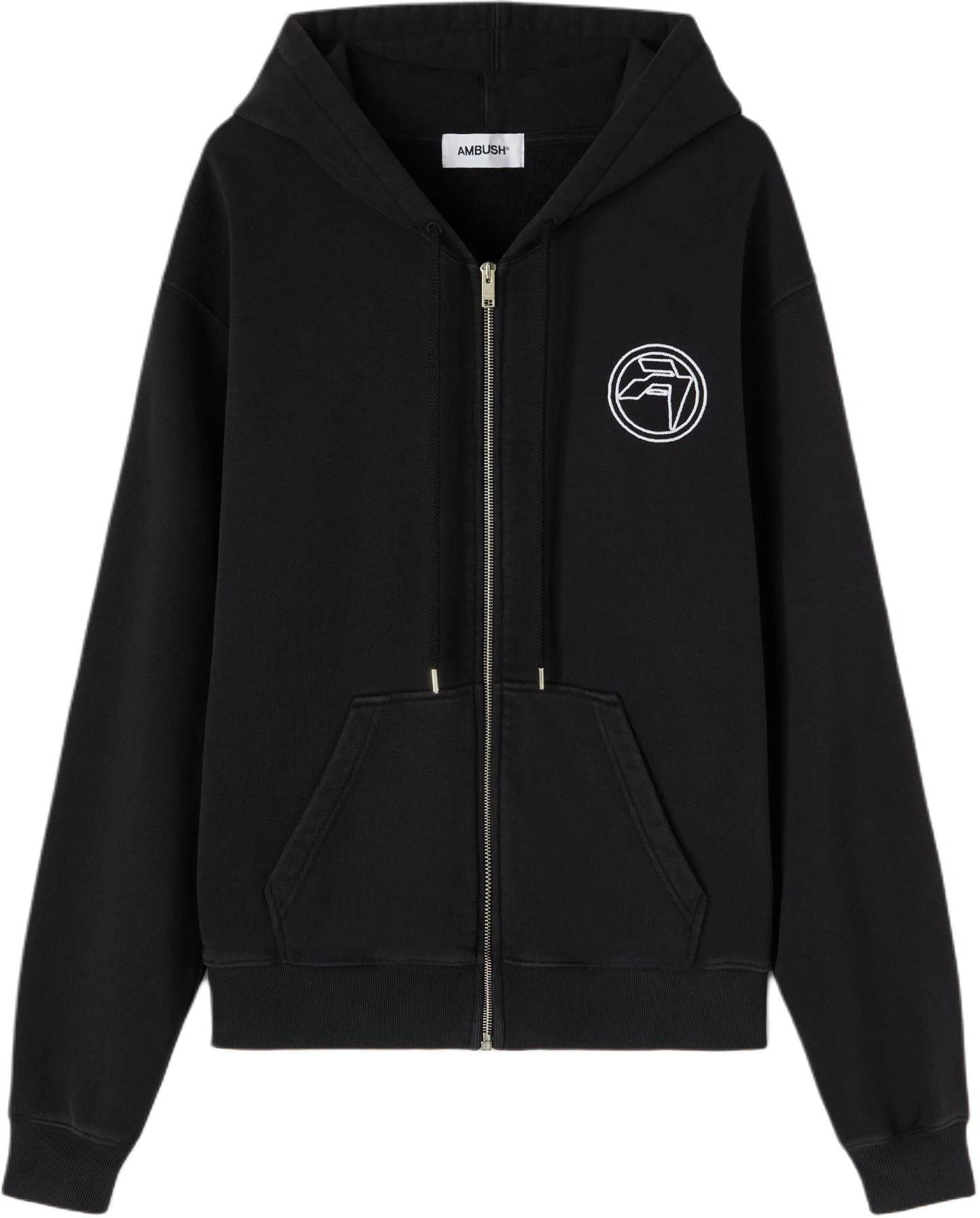 ambush-ss-24-badge-zip-hoodie-black-casual-sweatshirt-bmbe-002-s24-fle-0011001