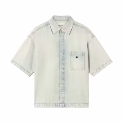 AMBUSH SS24 Buttoned Pocket Denim Short Sleeve Shirt Light Blue Men’s BMYD001S24DEN0024200