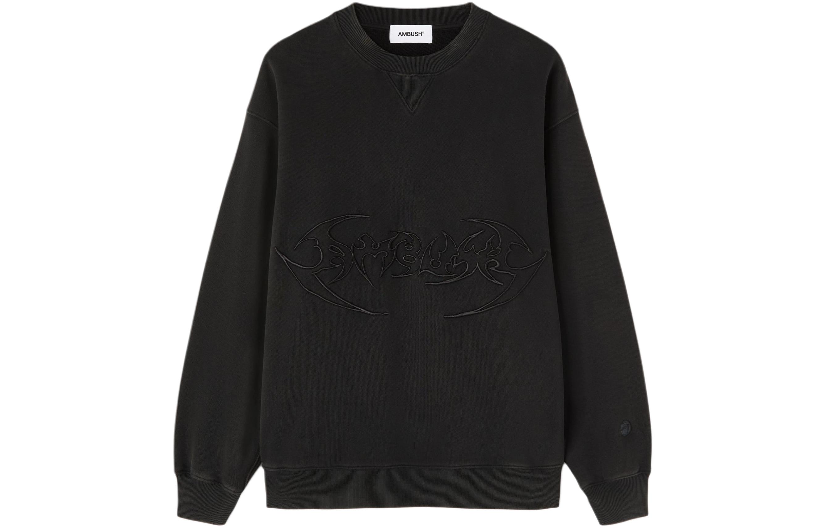 Ambush SS24 Graphic Crewneck Pullover Sweatshirt Black BMBA003S24FLE0011010