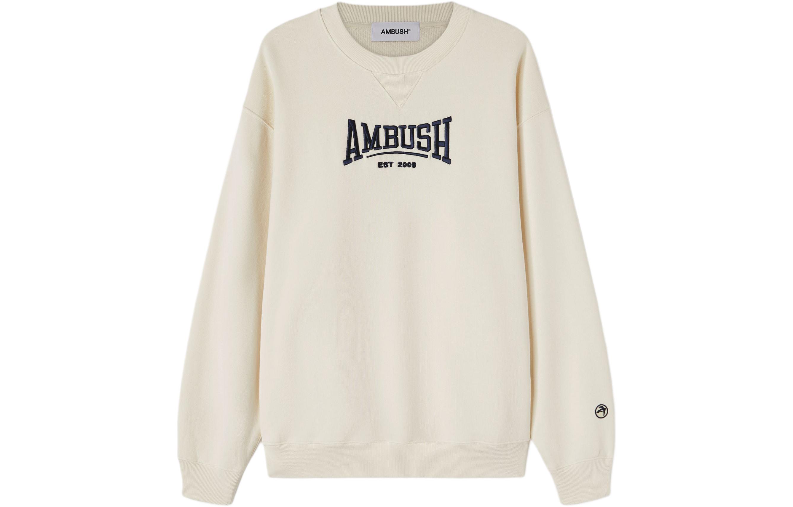 Ambush SS24 Oversized Lettering Crewneck Sweatshirt Off-White BMBA001S24FLE0013145