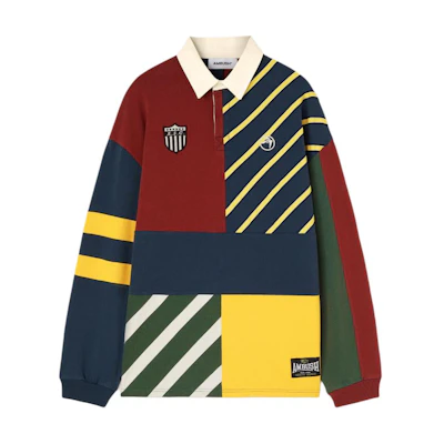 AMBUSH Striped Patchwork Printed Rugby Long Sleeve Shirt Multicolor () BMGC004F24JER0018484