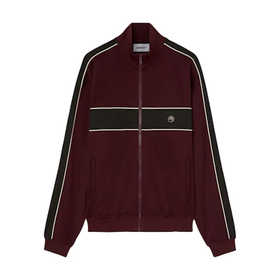 Ambush Striped Zip-Up High Collar Jacket Maroon BMBD003F24JER0012910
