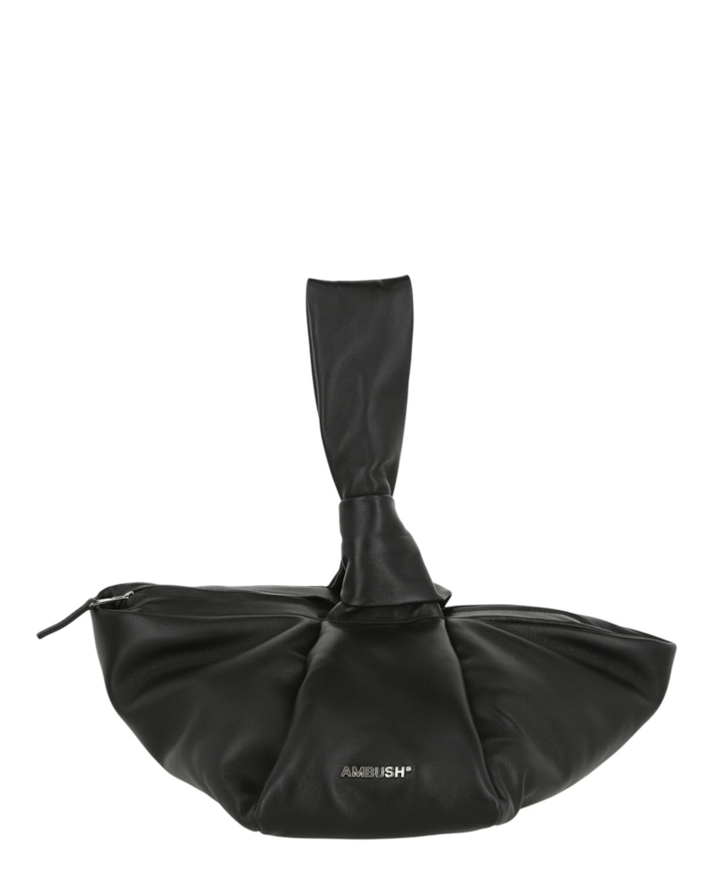 AMBUSH Twist Top Leather Clutch Black