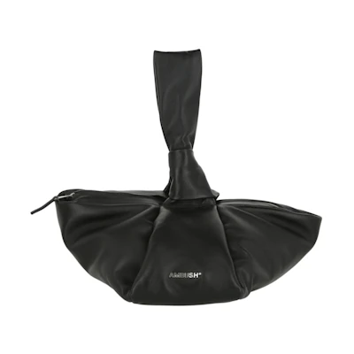 AMBUSH Twist Top Leather Clutch Black
