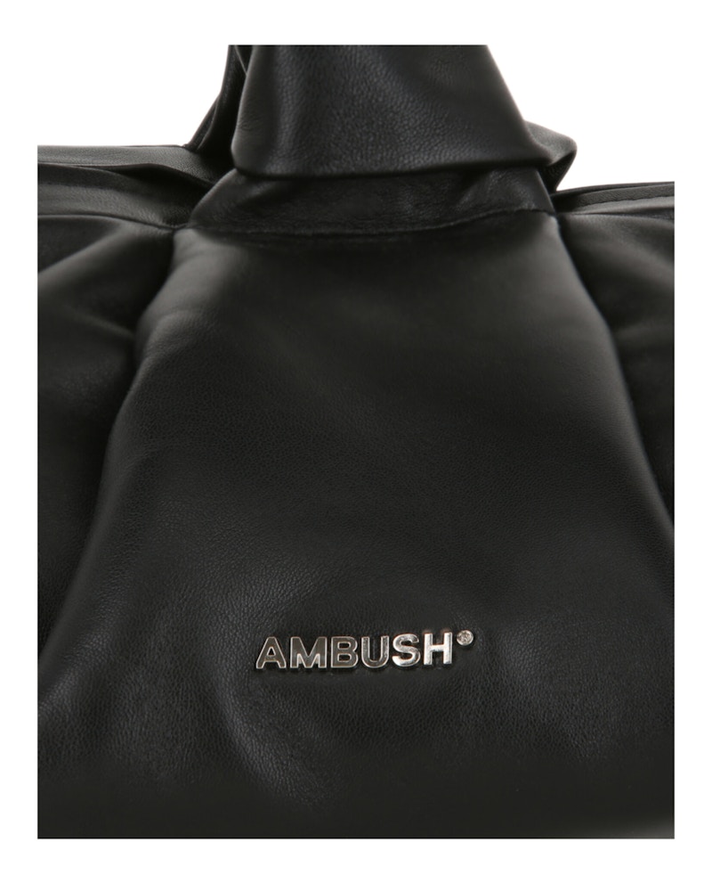 AMBUSH Twist Top Leather Clutch Black 圖 3
