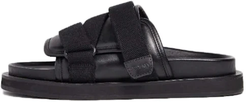 AMBUSH Velcro Leather Flat Fashion Slide 'Black' BMIH001S21LEA001-1000 AMBUSH Velcro Leather Flat Fashion Slide 'Black' BMIH001S21LEA001-1000