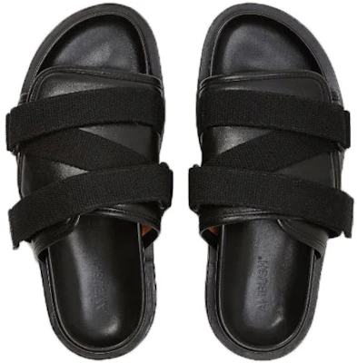 AMBUSH Leren Velcro Slippers ''Zwart'' BMIH001S21LEA001-1000 Lookbook AMBUSH Leren Velcro Slippers ''Zwart'' BMIH001S21LEA001-1000