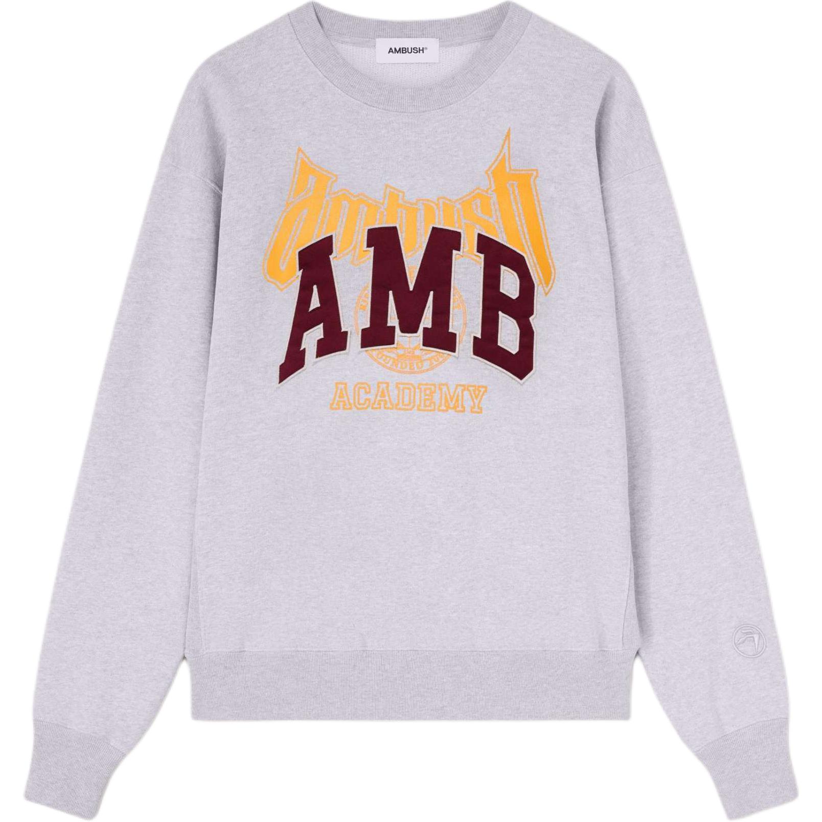 Ambush Vintage Wash Logo Print Crewneck Sweatshirt Gray - BMBA006F24FLE0020510
