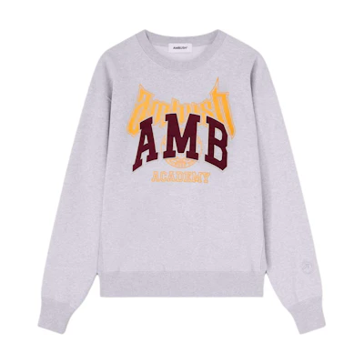 Ambush Vintage Wash Logo Print Crewneck Sweatshirt Gray - BMBA006F24FLE0020510