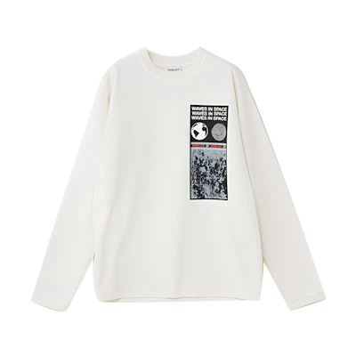 AMBUSH Visitor Patchwork Long Sleeve Unisex T-Shirt White 12111838