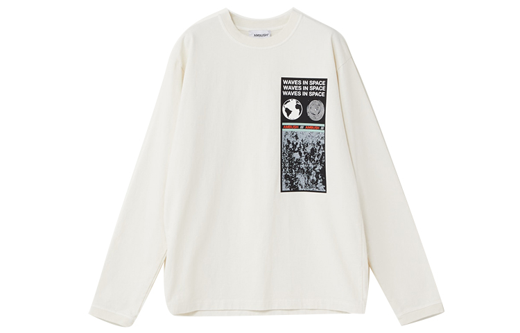 Order アンブッシュ ビジターパッチワーク 長袖 ユニセックス Tシャツ ホワイト 12111838