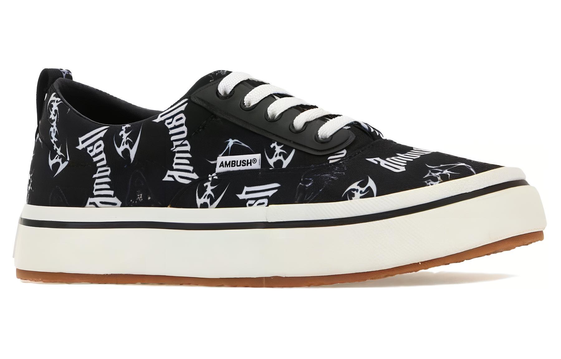 Order AMBUSH Kasut Kanvas Bertali 'Corak Keseluruhan - Hitam' BMIA012F23FAB001-1001