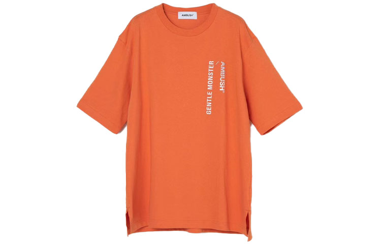 AMBUSH x GENTLE MONSTER SS21 Logo Print Unisex Orange T-Shirt. 12112174OR