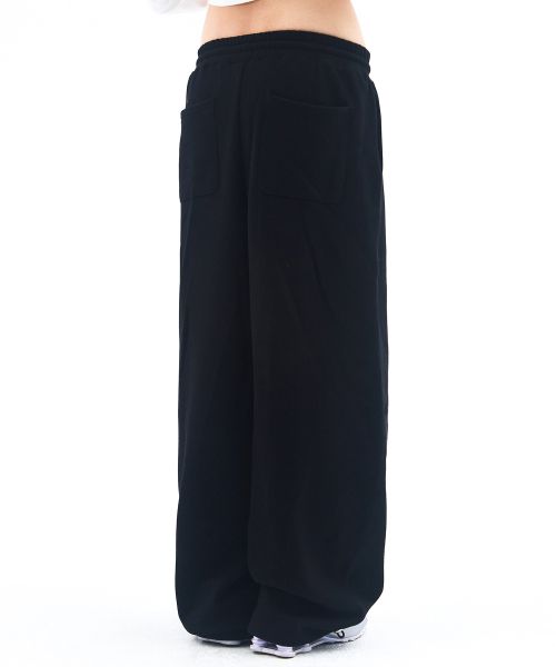 Shop Ames Worldwide Basic Black Sweatpants with Small Logo AM2FFUPA10ABK