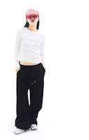 Sizing Ames Worldwide Basic Black Sweatpants with Small Logo AM2FFUPA10ABK