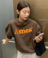 Ames Worldwide Basic Logo Brown Sweatshirt AM2EFUM450ABR Ames Worldwide Basic Logo Brown Sweatshirt AM2EFUM450ABR