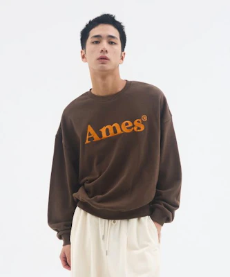 Ames Worldwide Basic Logo Brown Sweatshirt AM2EFUM450ABR 5