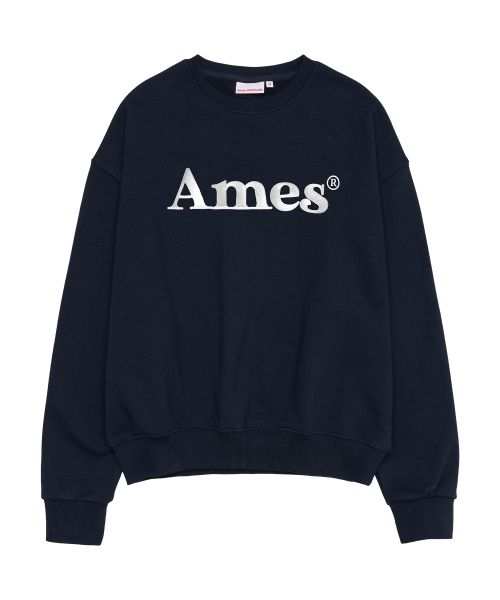 Ames Worldwide Basic Logo Sweatshirt Navy Blue AM2EFUM450ANV