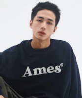 Purchase Ames Worldwide Basic Logo Sweatshirt Navy Blue AM2EFUM450ANV